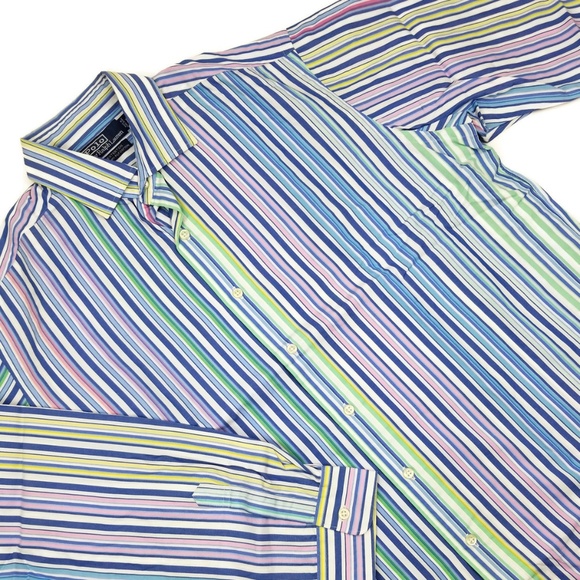 Ralph Lauren Westerton Shirt Pastel Striped Size L - Picture 6 of 8